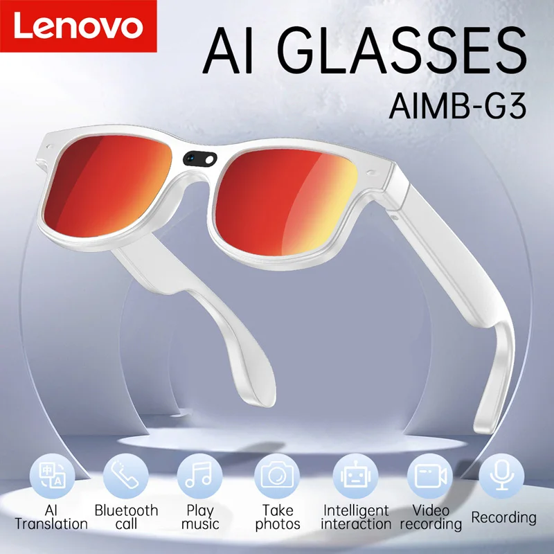 Lenovo AIMB-G3 Smart Glasses 800W Camera Voice Photography Video Recording Bluetooth Call AI Image Recognition and Translation