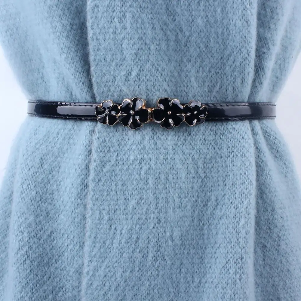 حزام نسائي رقيق من الجلد الصناعي ، حزام قابل للتعديل ، ديكور ، نحيف ، فستان صيفي ، حزام جينز