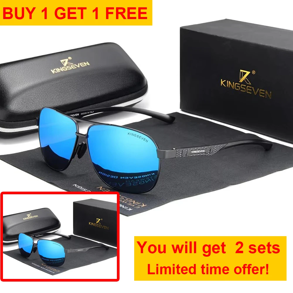 KINGSEVEN 2024 Marke Männer Aluminium Sonnenbrille Polarisierte UV400 Spiegel Männliche Sonnenbrille Frauen Für Männer Oculos de sol 3