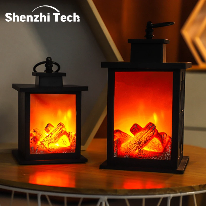 LED Fireplace Lights, Charcoal Style Decorative Table Lamp, Flame Lighting for Winter Christmas Holiday Gift Party Home Decor