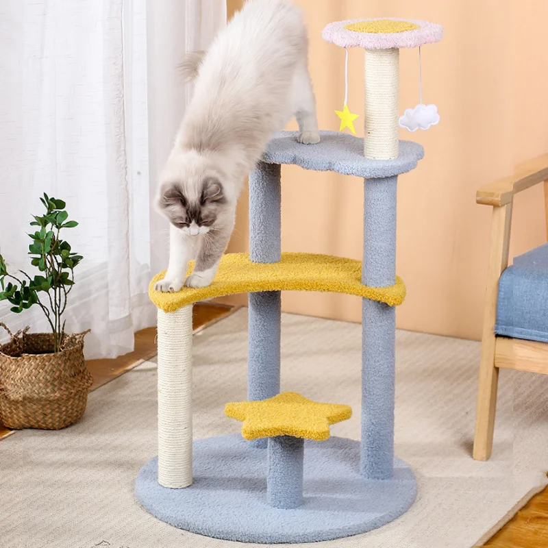 Cat Climbing Frame Cat Scratch Board Sisal Jump Tree House Scratching Post for Cats Training Sofa Protector Pet Toy Pet Supplies