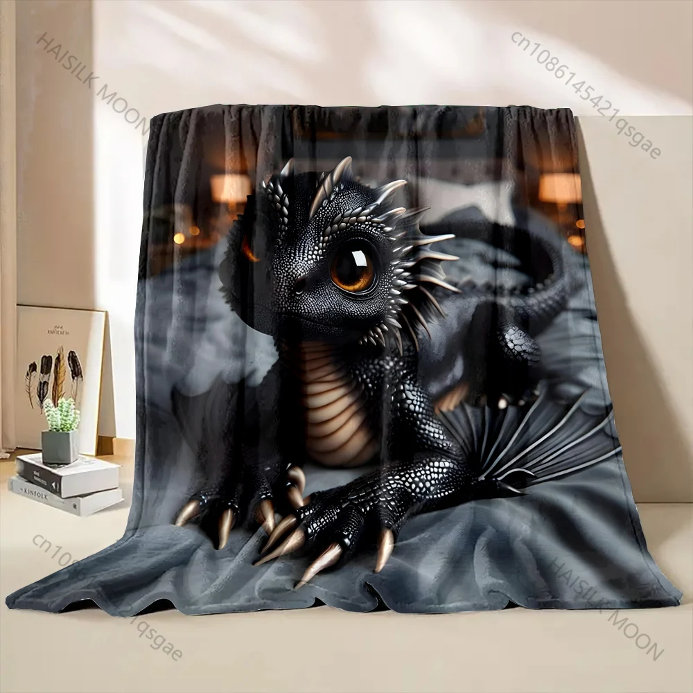 

HD Black Dragon Print Blanket Warm Soft Fluffy Kids Adult Luxury Gifts for Sofa Bed Home Outdoor Travel Camping Blanket