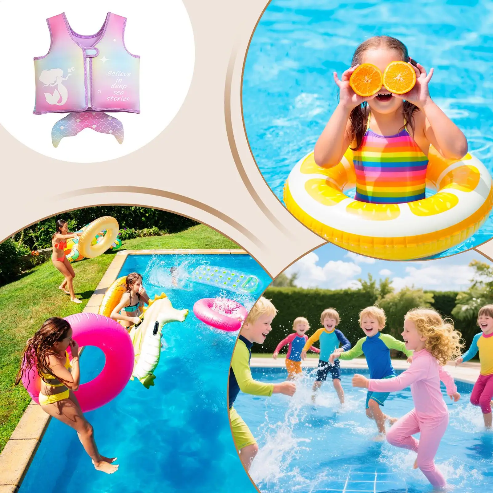 

Детский спасательный жилет-гамак для плавания, набор для бассейна, пляжа, снорклинга, игр в бассейне, на заднем дворе, на открытом воздухе