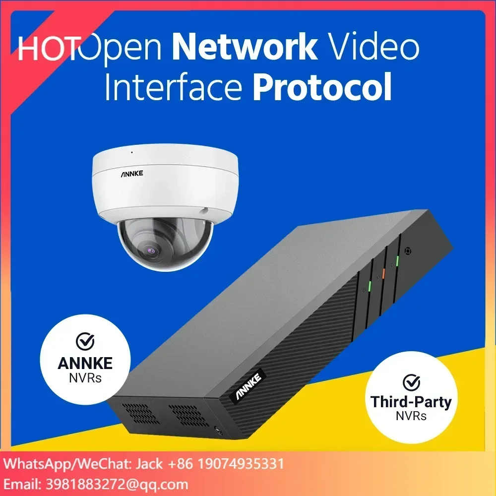 ANNKE 16CH 4K(8MP) H.265 PoE NVR CCTV System + 8pcs 3K(5MP) AI & Microphone HD Night Vision PoE IP Dome Camera With SD Slot