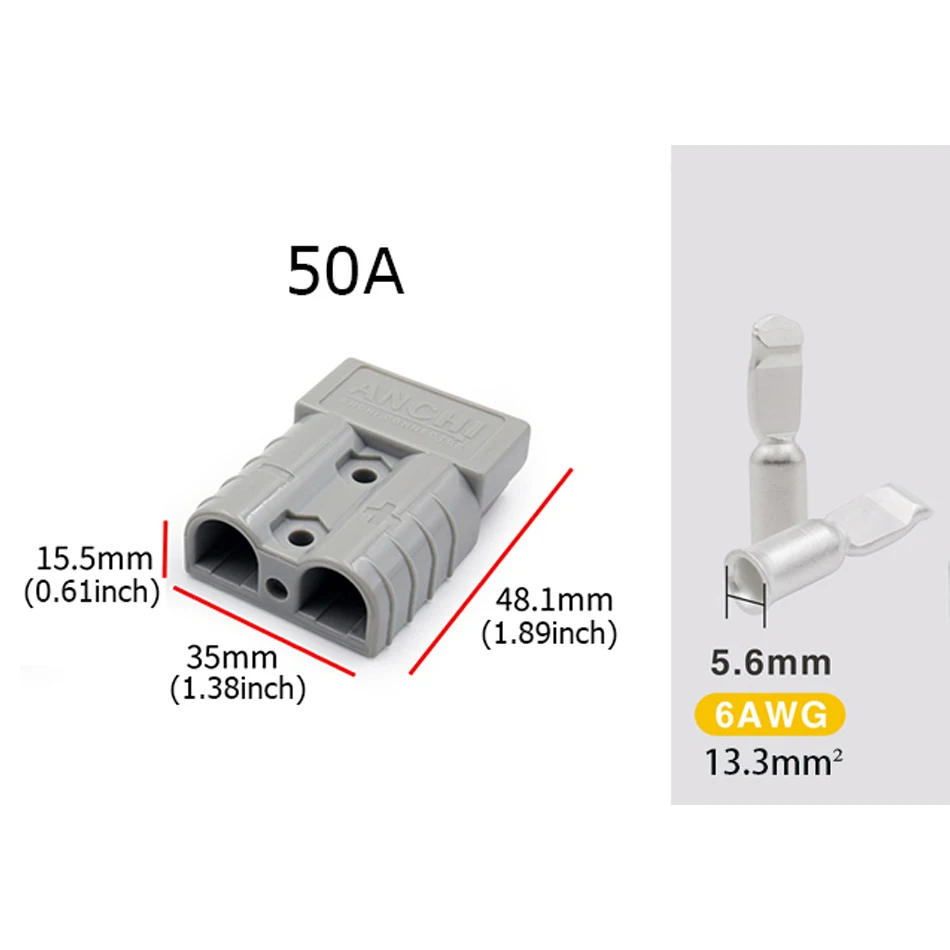 2Pcs For Anderson Socket Panel Bracket With Screw For 50A Anderson Plug Connector Flush Mount Bracket Panel Cover Panel