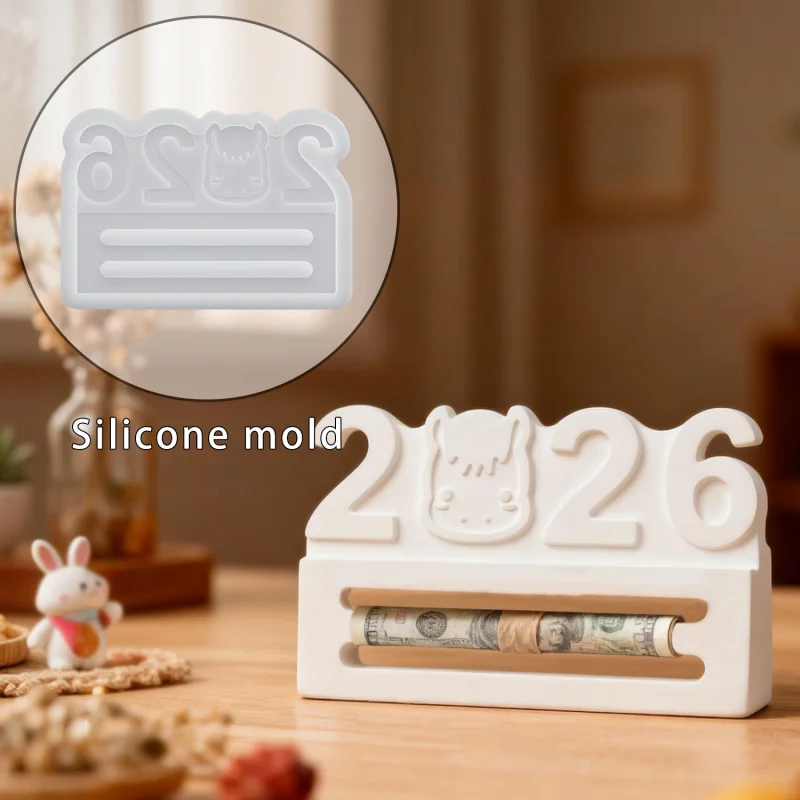 

2pcs Lucky Pony Money Holder Silicone Mold for DIY New Year Gift Box & Plaster Decor