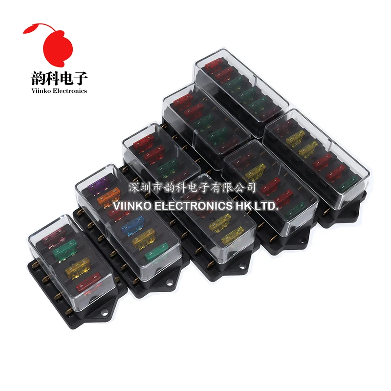 4Way 6Way 8Way 12Way Fuse Box Fuse Holder Car Truck Auto Blade Fuse Box with 4/6/8/12 Fuses for 12V 24V ATO Standard Circuit