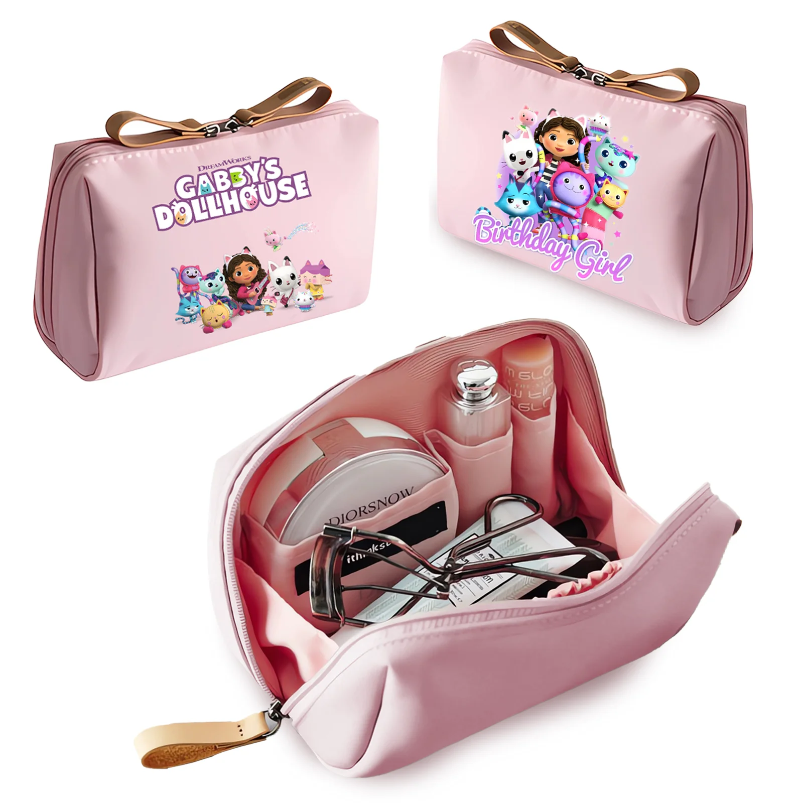 Gabby Dollhouse Women Cosmetic Case Girl Vogue Anime Cartoon Female Teenage Office Portable Student Coin Makeup Storage Bag Gift