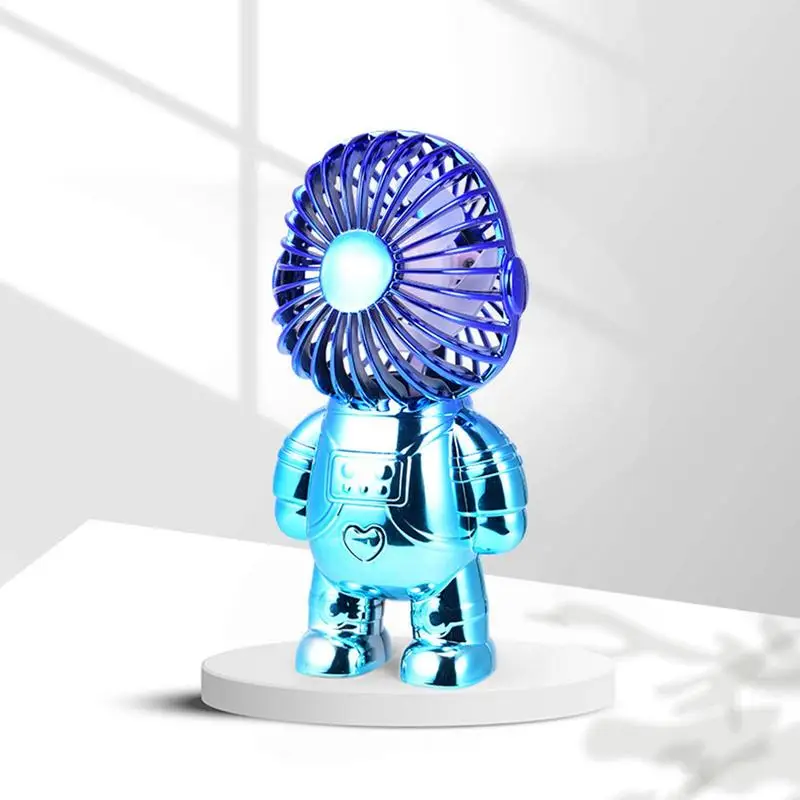 Astronaut Mini Fan Small Fan With Base Holder Rechargeable Fan Cosmonaut Pocket Fan Portable Fan For Commuting Queuing Shopping