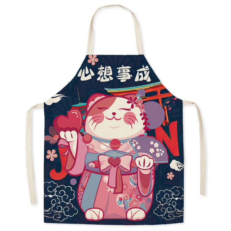 Polyester Apron Cat Adult Child Leeveless Bib Waterproof Oil-Proof Baking Accessories Home Clean Tool Household Kitchen Supplies