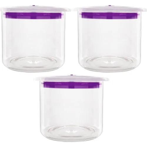 Mama Camilla Pcs Set Set Silicone Jar With Lid Spice Borosilicate Vacuum Cover Pyrex Linda 6306 Purple