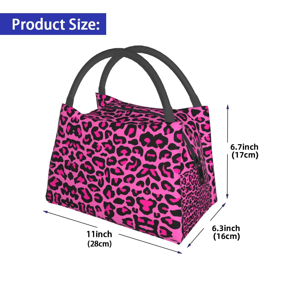 Leopard Cheetah Seamless Pattern Animal Skin Print Spots Insulated Lunch Bag Food Boxes Container Cooler Thermal Lunch Box Tote