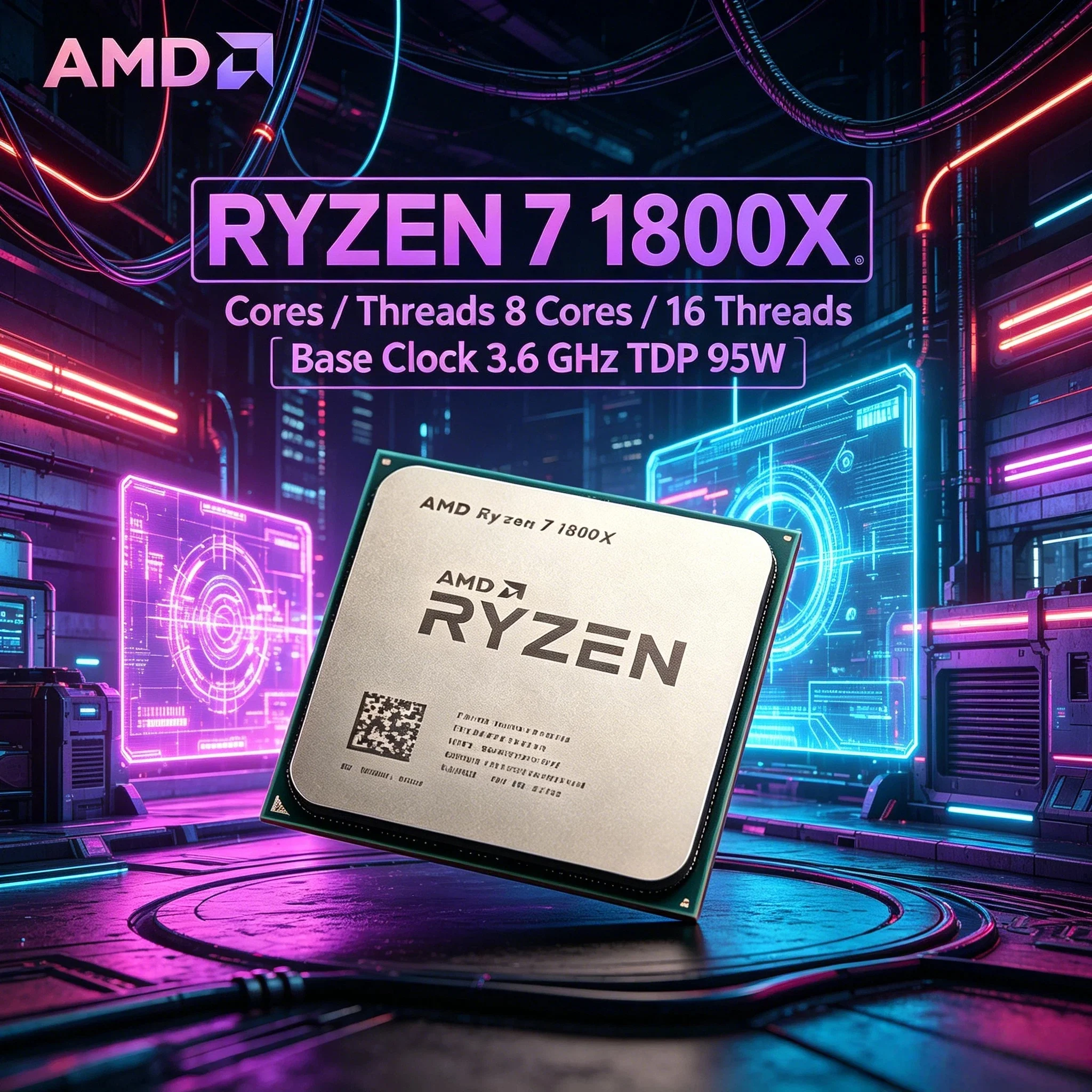 

AMD Ryzen 7 1800X CPU R7 1800X 3.6 4.0GHz 95W 8 Core 16 Thread AM4 Desktop Gaming Processor Loose Piece Pro Max 4K Ultra