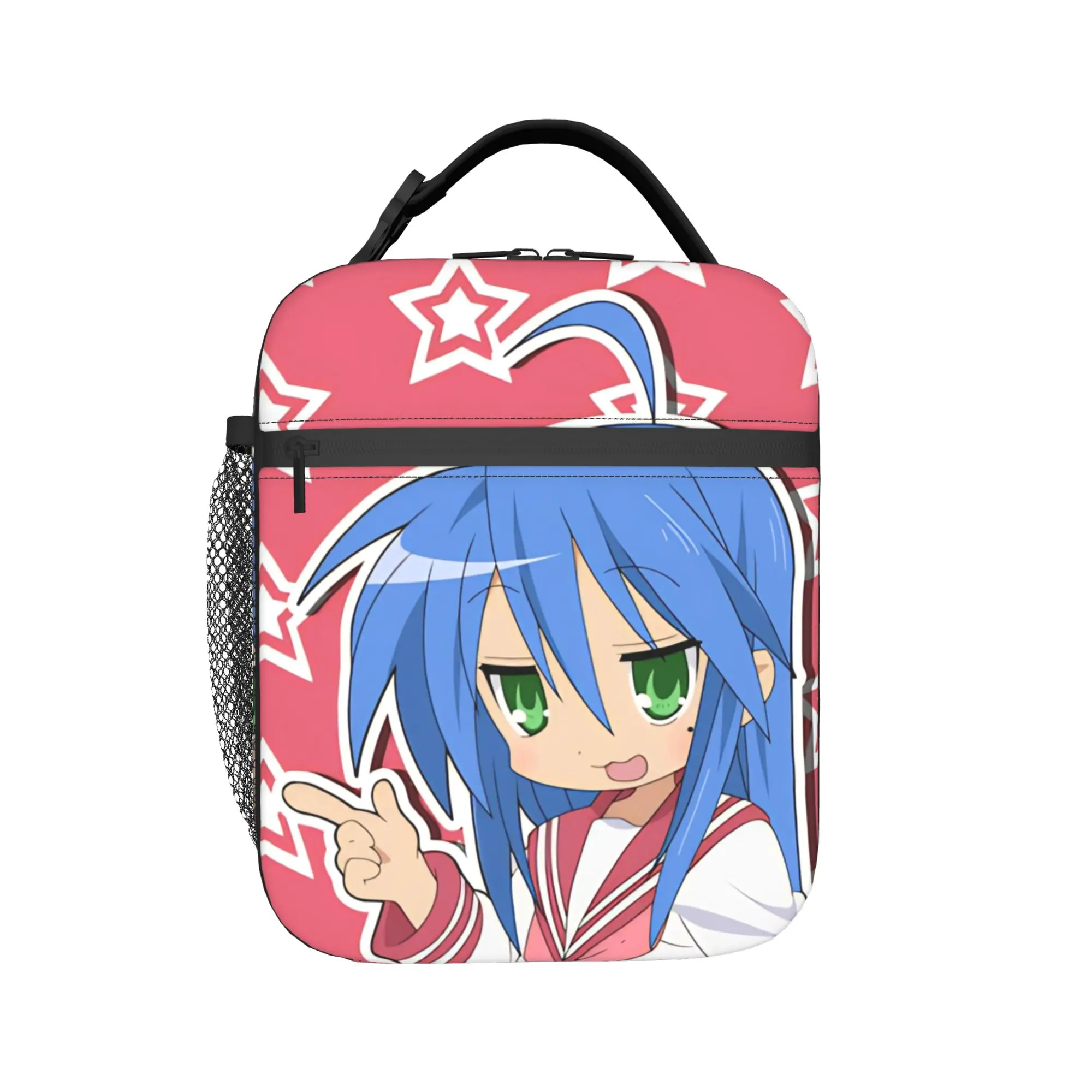 Lucky Star Manga Insulated Lunch Bag Large Izumi Konata Reusable Cooler Bag Tote Lunch Box College  Travel Girl Boy