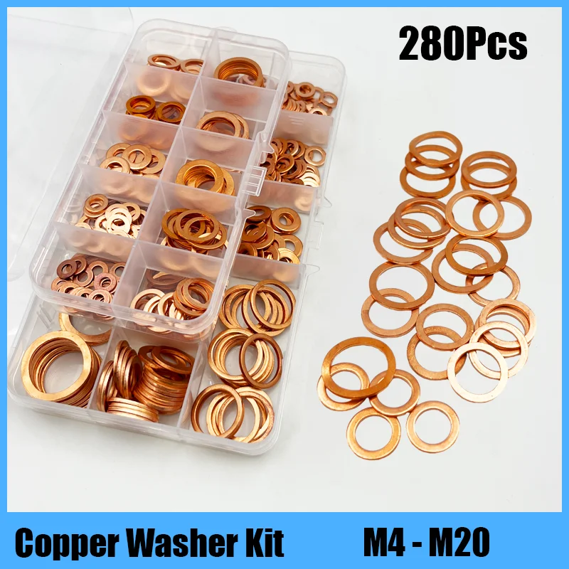 

Boat Red Brass Copper Washer O Ring Copper Gasket Flat Ring Seal Kit M6 M8 M10 M12 M14 M16 M18 M20 Copper Washers For Sump Plug