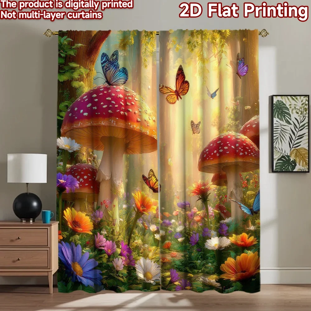 

1pc 2D flat Photography Backdrop Popular Scene Backdrop Butterflies in Enchanted Forest 100% Polyester Family Party Use for