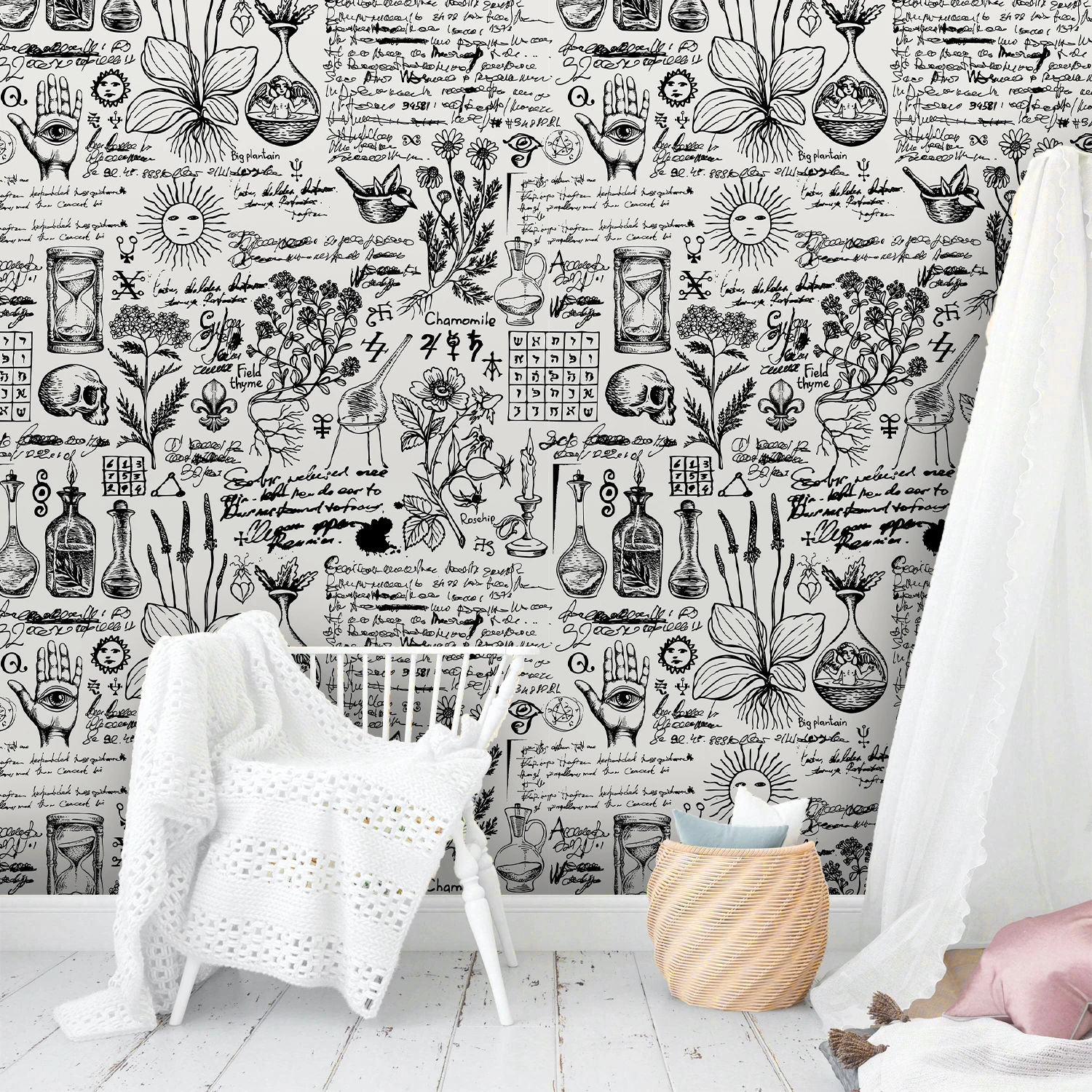 مخطوطة المرايين القديمة الفن خلفية خزانة باب خزانة الملابس جدارية رائعة للإزالة غرفة نوم غرفة المعيشة ديكور المنزل مقاوم للماء