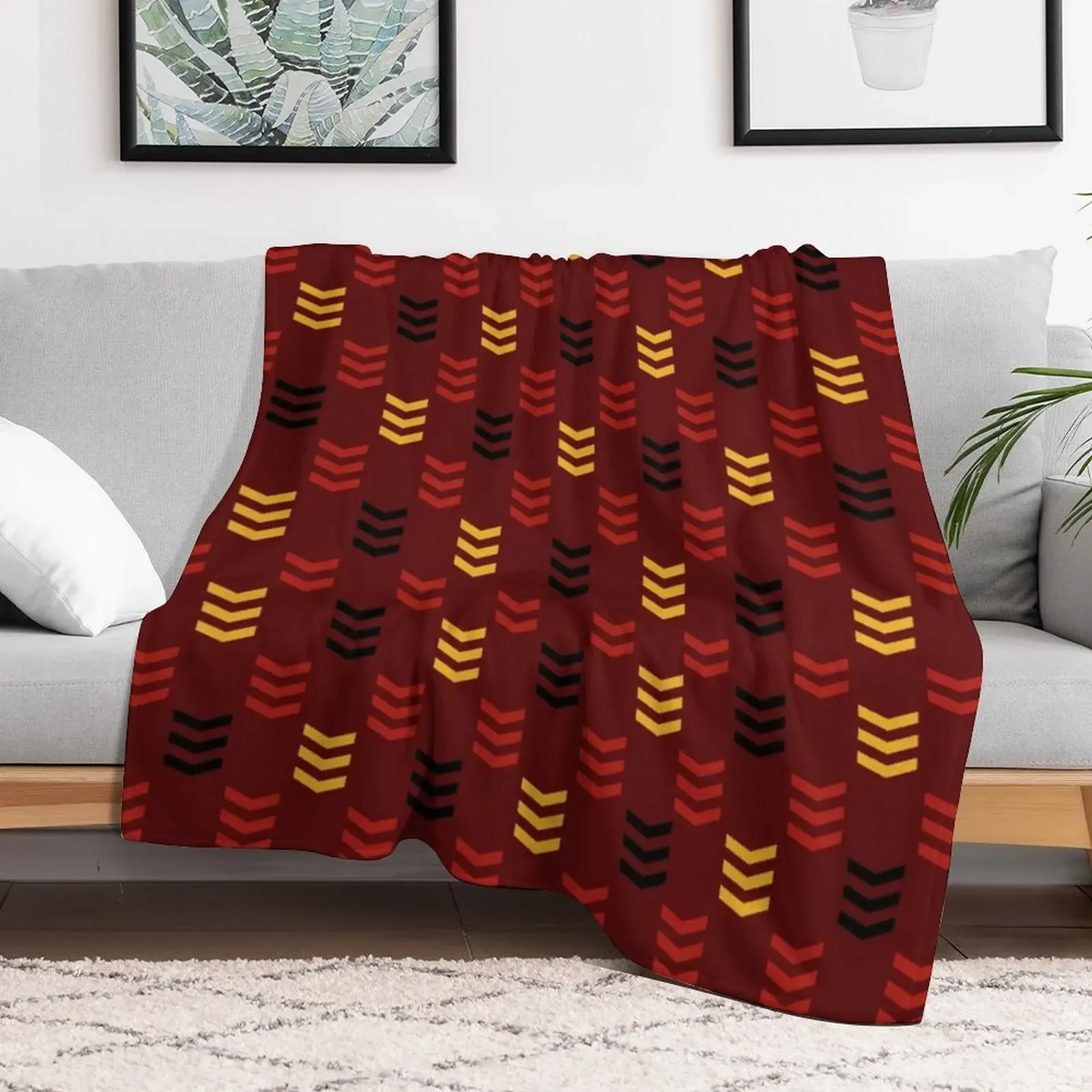 Strong Griffin Lion Red and Gold Pattern Throw Blanket Stylish Decor Blanket Gift for Friends Roommate