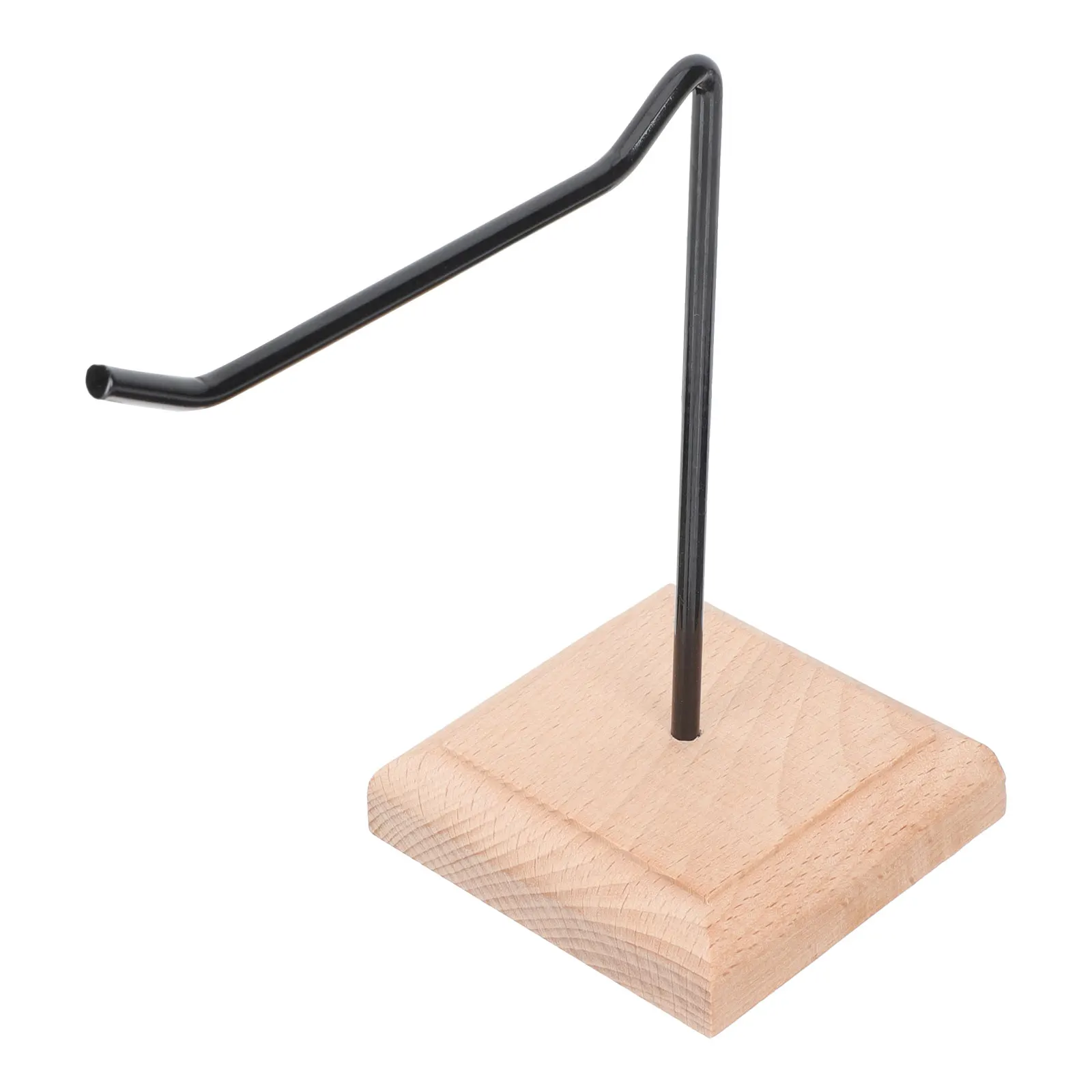 

Earring Display Rack Wooden Base Iron Jewelry Storage Necklace Stand Desktop Organizer Decorative Presentation Tool