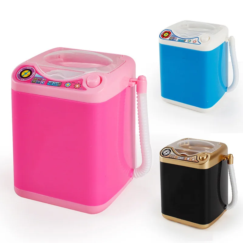 Mini Electric Washing Machine Children Pretend Role Play Makeup Brush Cleaner Device Educational Toys