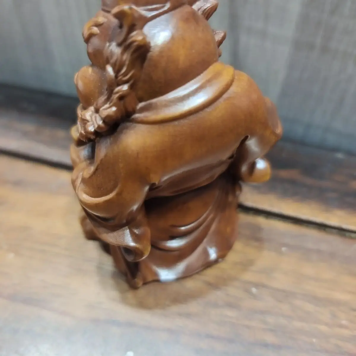 Hand Carved Wood Zhong kui blessing Statue Figurine Desktop Ornaments Home Decoration Crafts Tea Pet Decor
