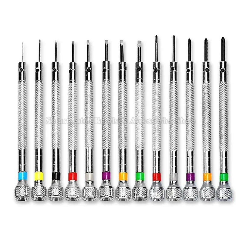 13 قطعة أدوات إصلاح الساعات مفك مجموعة 0.6 مللي متر-2.0 مللي متر شقة رئيس طقم مفك الساعات المهنية لأدوات إصلاح الساعات