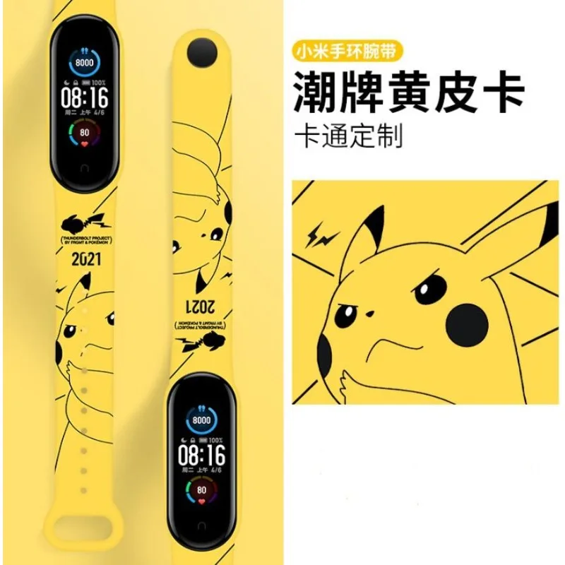 Pokemon Strap LED Electronic Watch Fashion Colorful Bracelet Touch Waterproof Anime Character Pikachu Kid Digital Watche