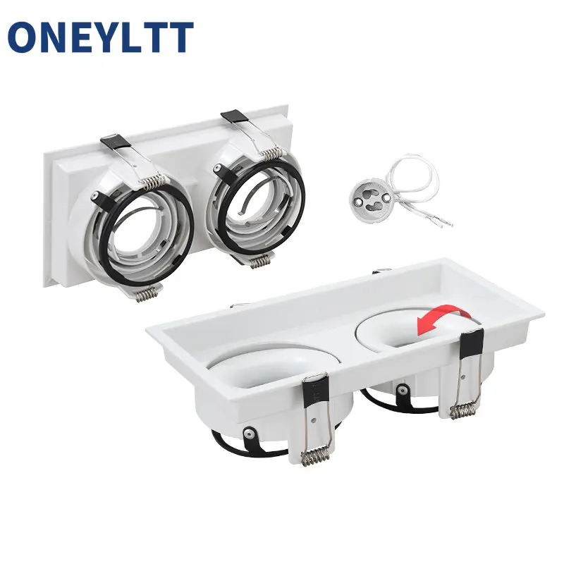 Smalle Zijde Led Spot Licht Behuizing Cover Rond Ingebedde Hoek Verstelbare Gu10 Anti-Flaaring Downlight Frame