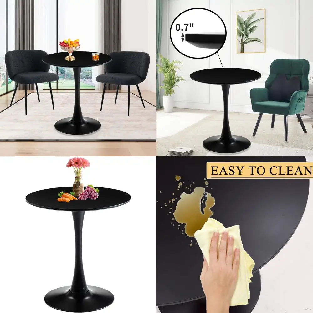 

27.5 Round Dining Table for 2, Ideal for Kitchen, Dining Room, Living Room, and Cafe Settings
