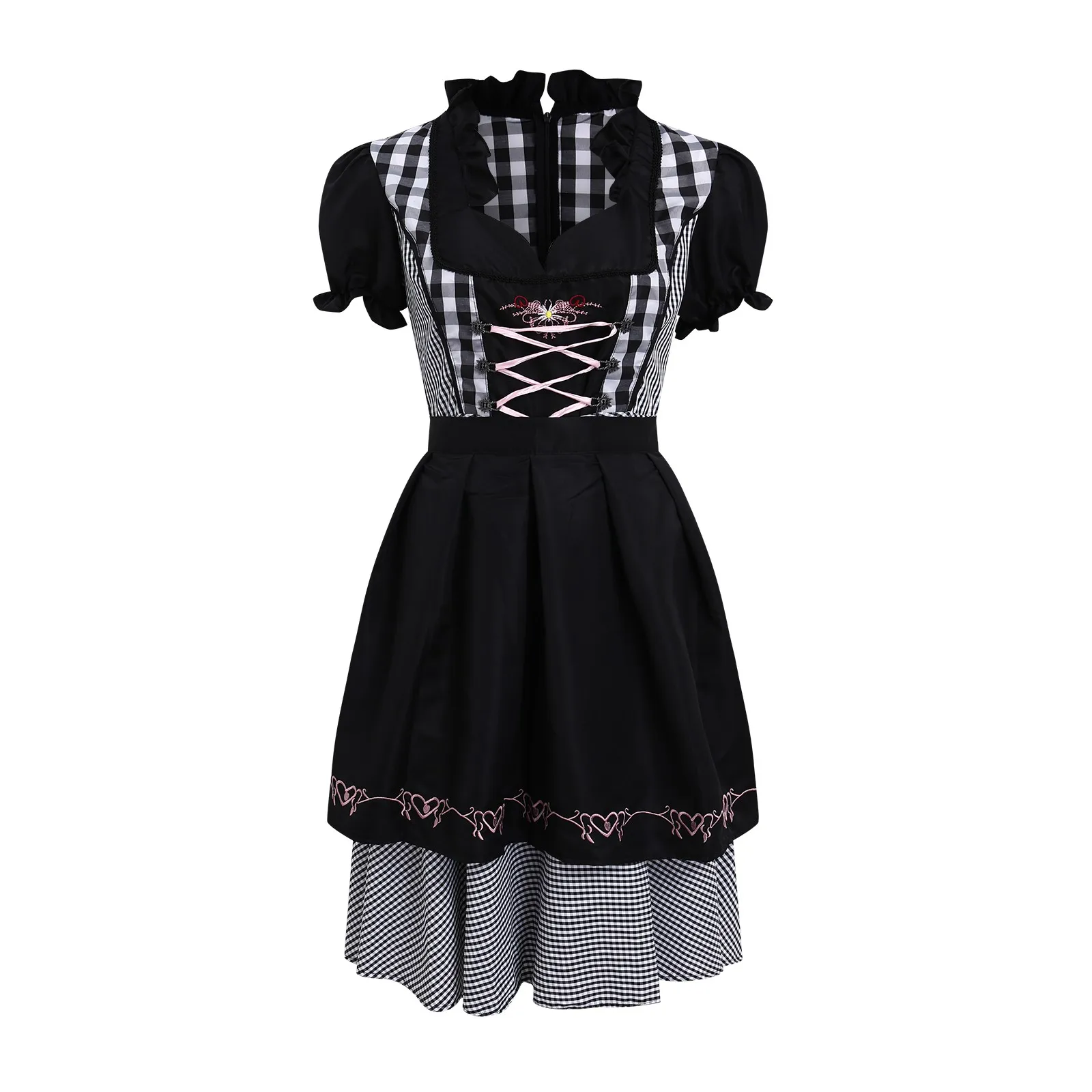 Vestidos Dirndl Xadrez para Mulheres, Trajes Tradicionais Oktoberfest, Dirndl, Cerveja Alemã, Maid Cosplay, Vestido de festa