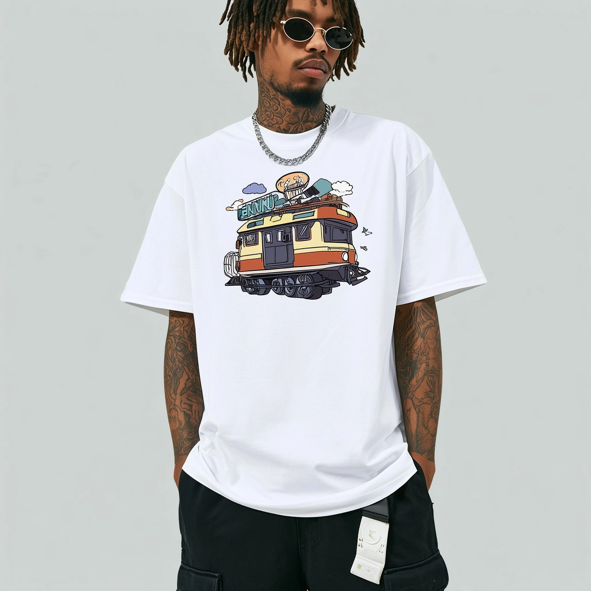 

Teevo Casual T-Shirt with Vintage Van Adventure Print for Travel Enthusiasts