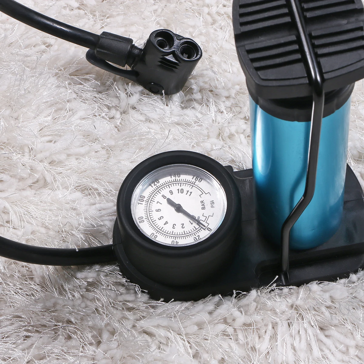 

High-pressure Floor Pump 2in1 USA French Valve Kits Tire Inflator Gauge Portable Foot Pumps Bikes Electric Vehicles Inflate