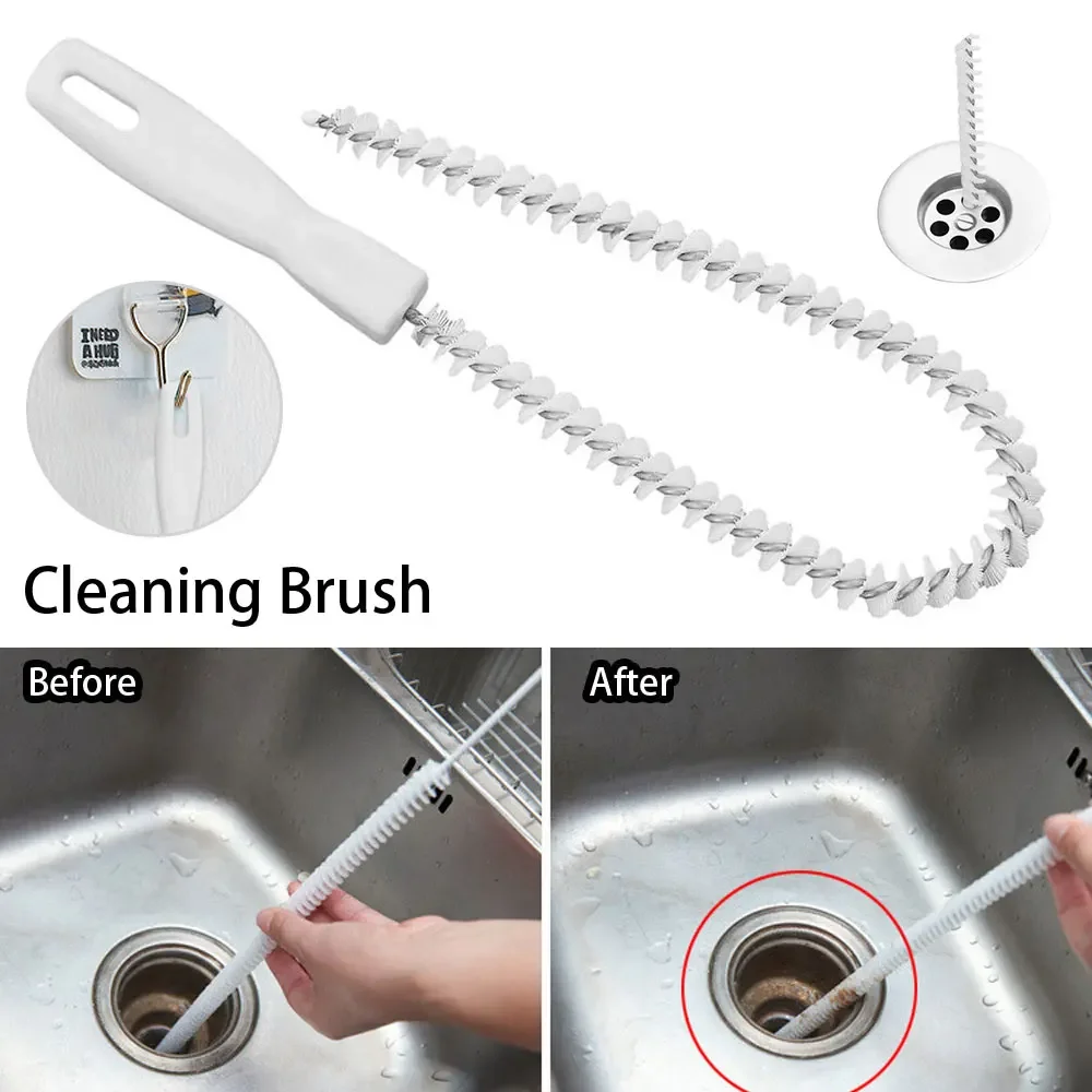 

Universal Sink Cleaning Brush Bathroom Hair Sewer Cleaning Brush Sink Tub Toilet Dredge Pipe Snake Brush Pipe Dredging Brush