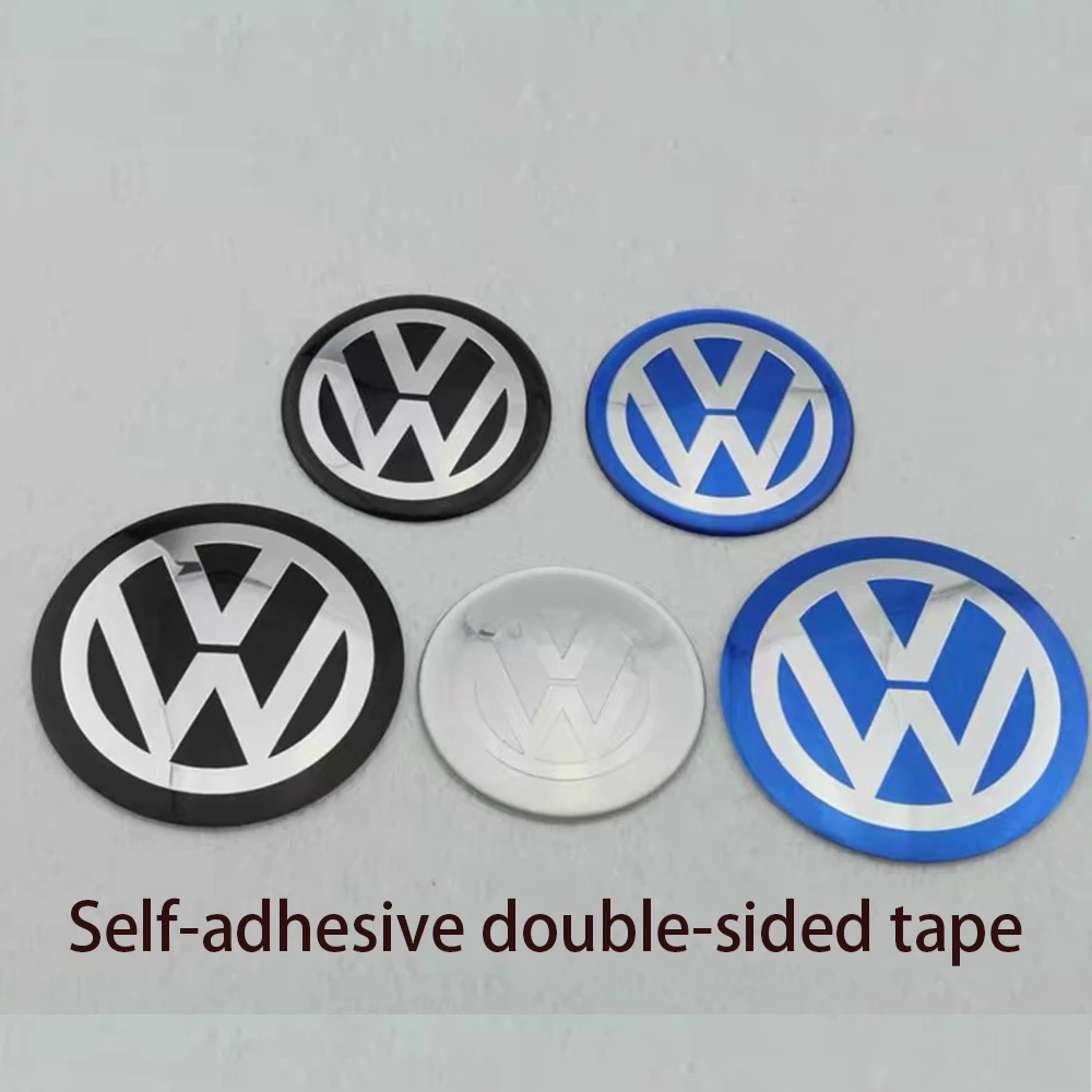 4PCS Aluminum Metal Emblem Car Wheel Center Hub Caps Sticker Badge For Volkswagen VW R GTI Golf 5 7 Caddy Passat b6 Tiguan Polo