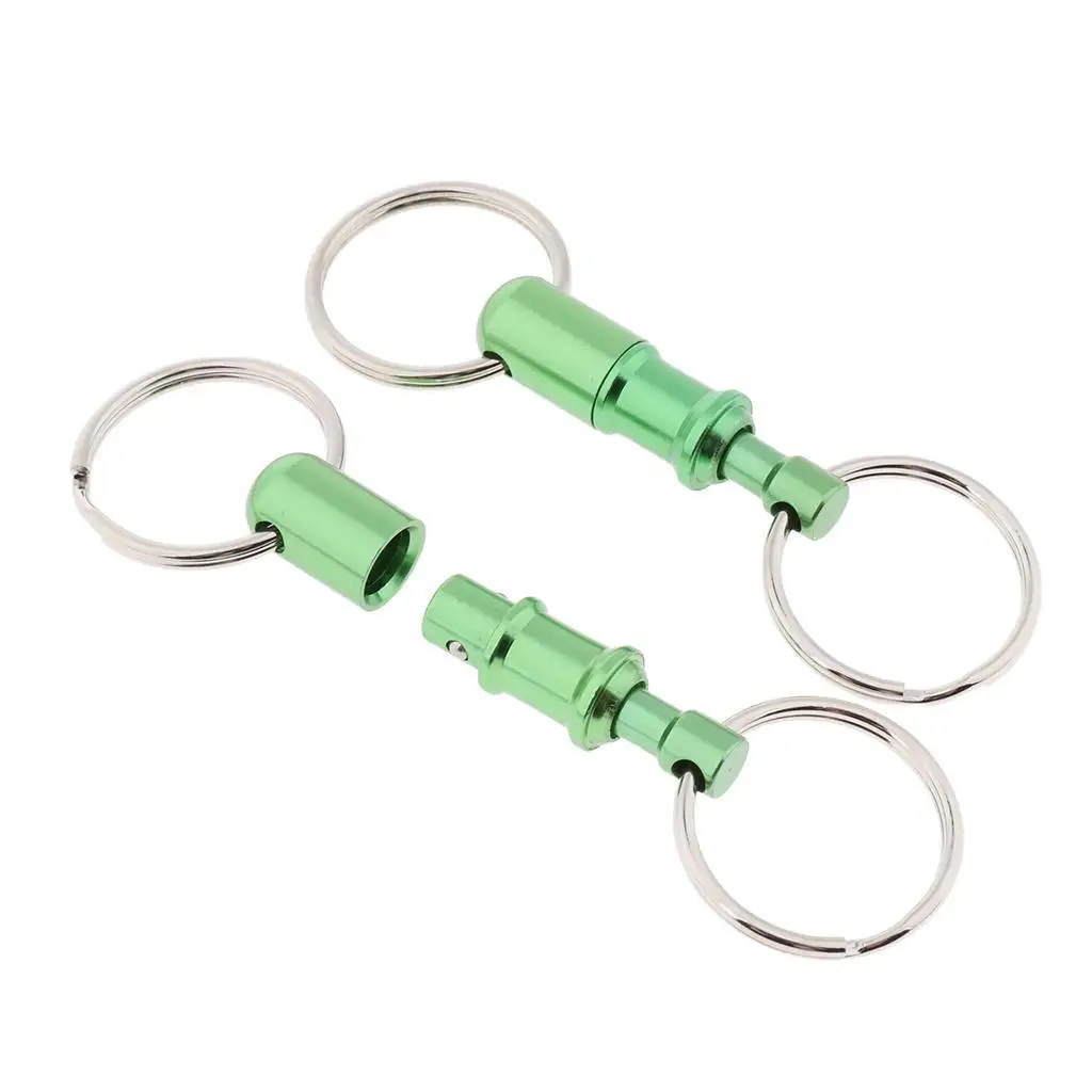 Lot of 2 Detachable Keychain Pull Apart Quick Release Removable Key Rings