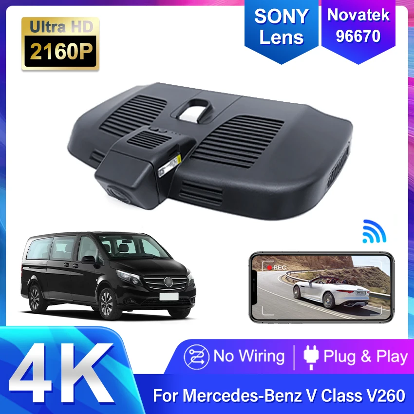 4K 2160P Plug and play Car DVR Video Recorder Dashcam for Mercedes Benz V Class W447 Viano Valente Metris V200 V260