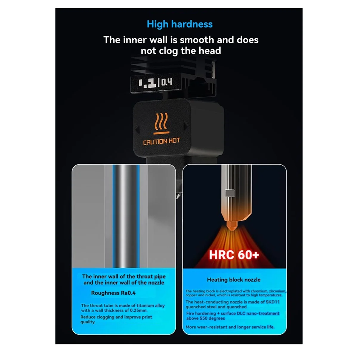 A20M لمجموعة H2D Hotend تصميم مبادلة سريعة 0.6 مللي متر فوهات لملحقات الطابعة ثلاثية الأبعاد من سلسلة A1