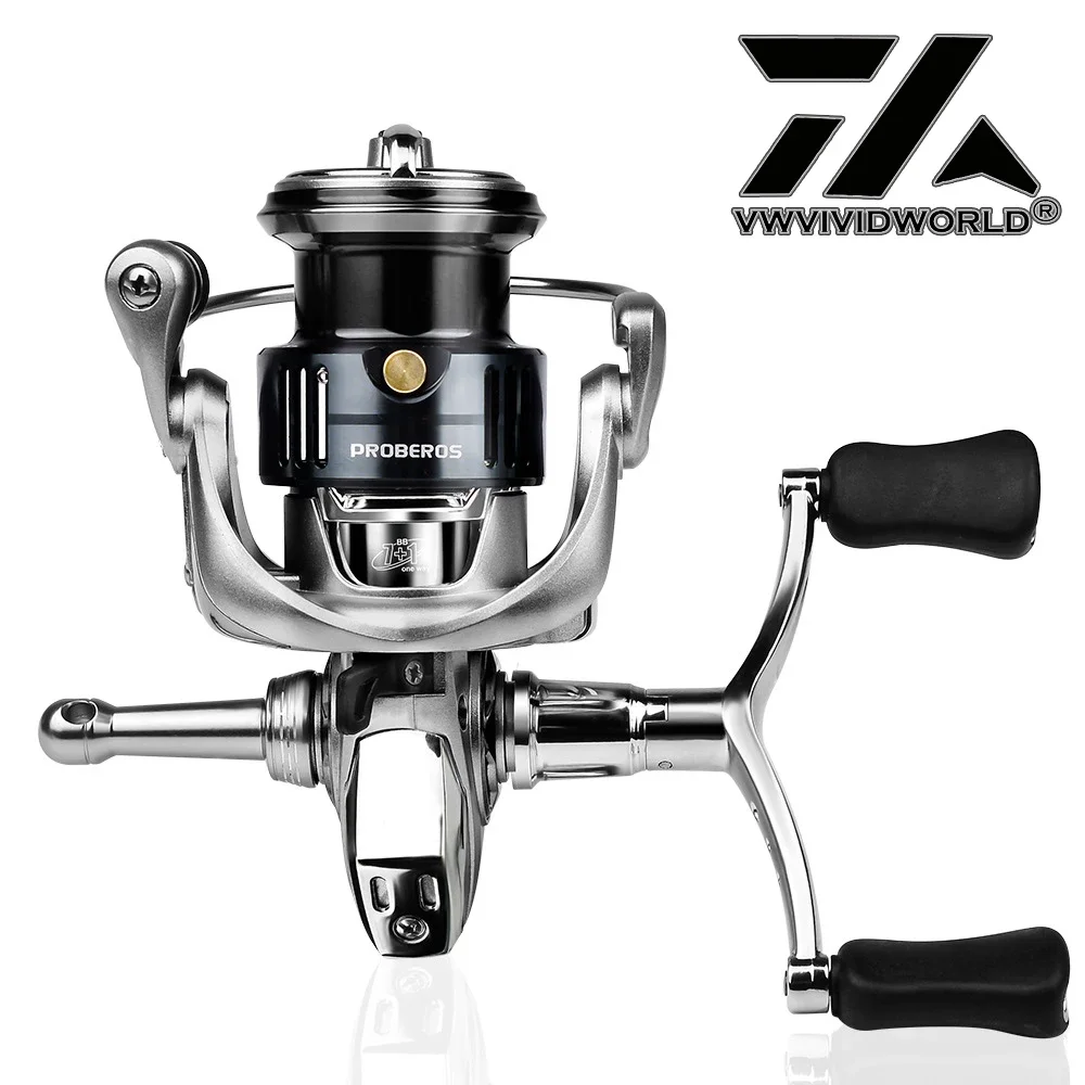 VWVIVIDWORLD,Balance Fishing Reel com Double Rocker Arm, alta velocidade, 7 + 1 BB,Spinning Reel de água salgada e água doce, Suit Casting Reel,