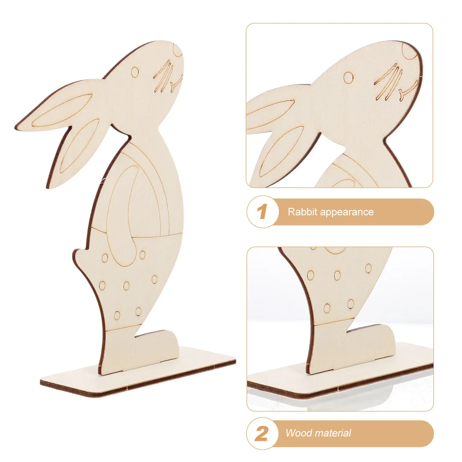 

Набор из 3 деревянных кроликов: праздничные пасхальные украшения для дома, сада и вечеринок, декоративные деревянные фигурки ручной работы