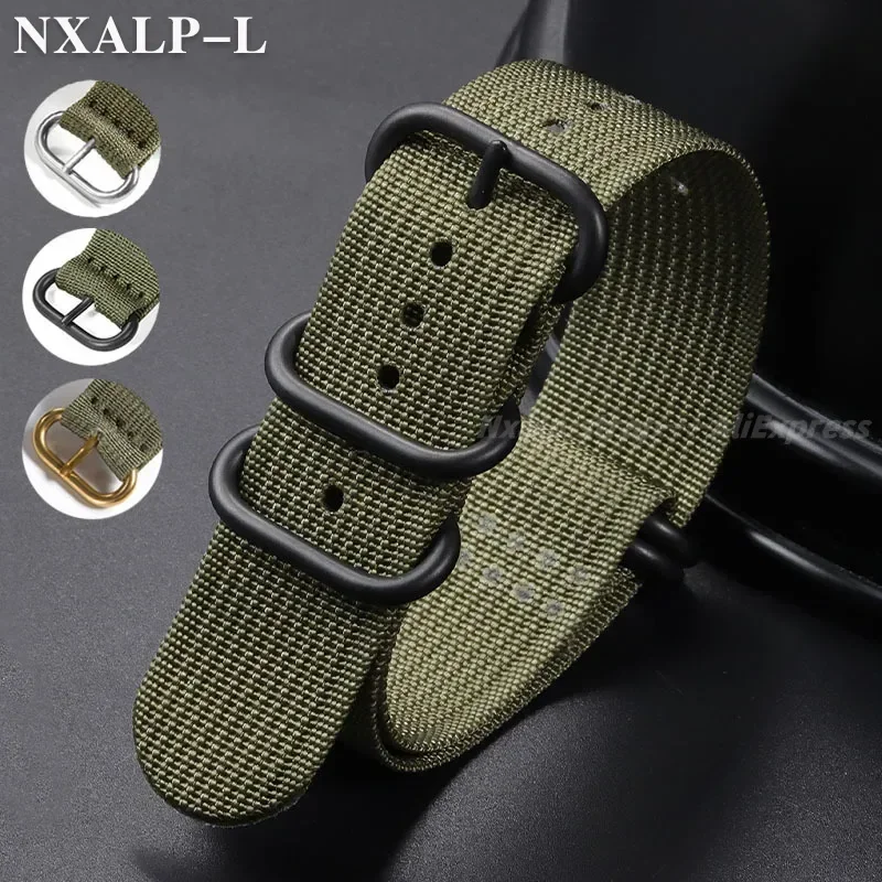 Ribbed Nylon Watch Strap Men's Military Sports Watchband for Seiko for Omega Braid Wristband Accessories 18mm 20mm 22mm 24mm