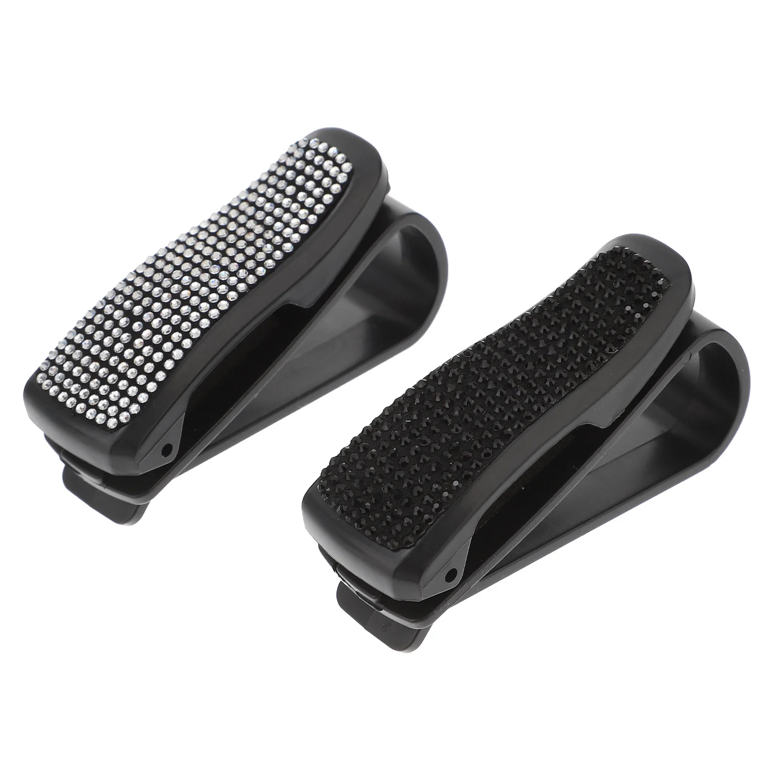 

2Pcs Car Sunglass Holder Rhinestone Visor Clips Organizer Eyeglasses Storage Tidy Interior Car Sunglass Holder