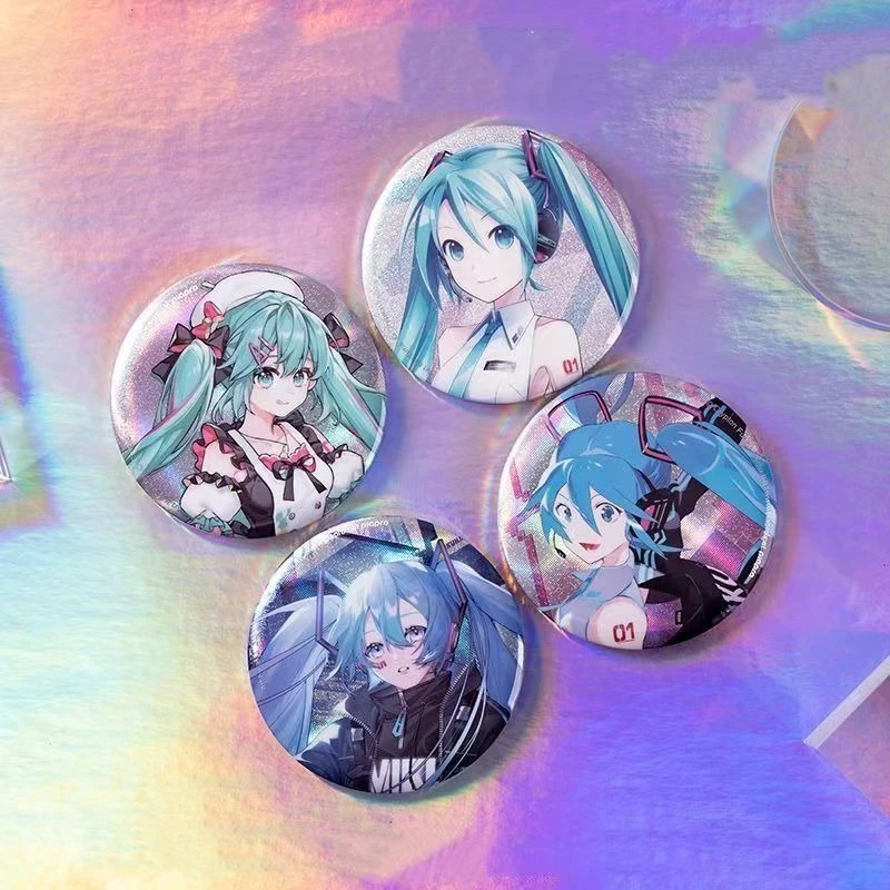 

MINISO Miku Cute Cartoon Girl 58mm Simple Button Pin Anime Brooch Daily Fashion Decoration Badge Fan Collection Gift