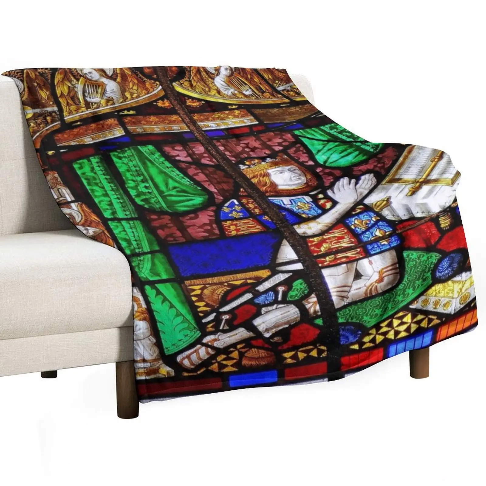 PRINCE ARTHUR WINDOW, WORCESTER CATHEDRAL, WORCESTERSHIRE, ENGLAND Throw Blanket Luxury Throw Extra Large Throw Blankets