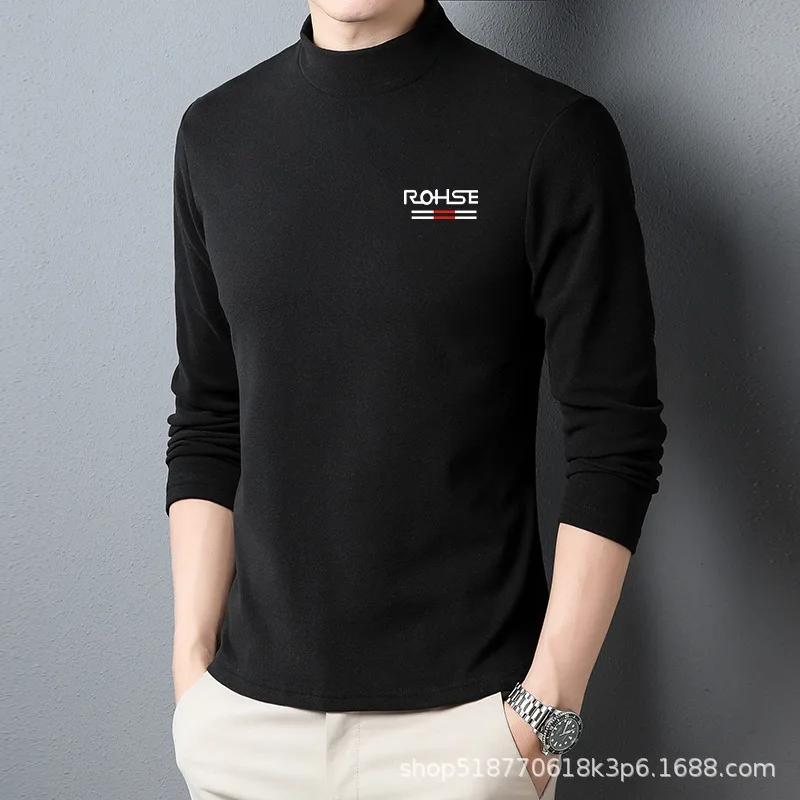 

Develvet Base Shirt Spring Style Men's Half-high Neck Long-sleeved T-shirt