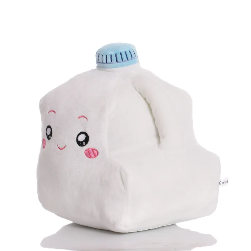 LankyBoxes-botella de leche de tiburón, juguete de peluche extraíble, figura de Animal de dibujos animados, almohada, muñeca de peluche suave,