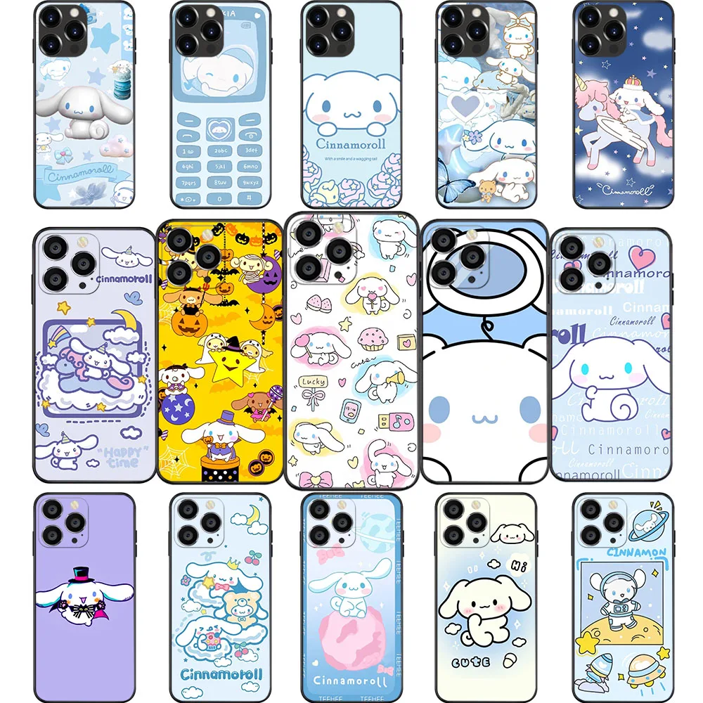 AK-35 Sanrio Cinnamoroll Soft Case For iPhone 15 14 13 12 11 Mini Max Pro Plus