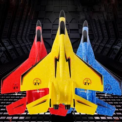 Fixed Wing Aircraft 2 Channels with Flash Light Jet Fighter Anti Falling RC Glider Easy to Fly for Kids and Adults Outdoor Toys