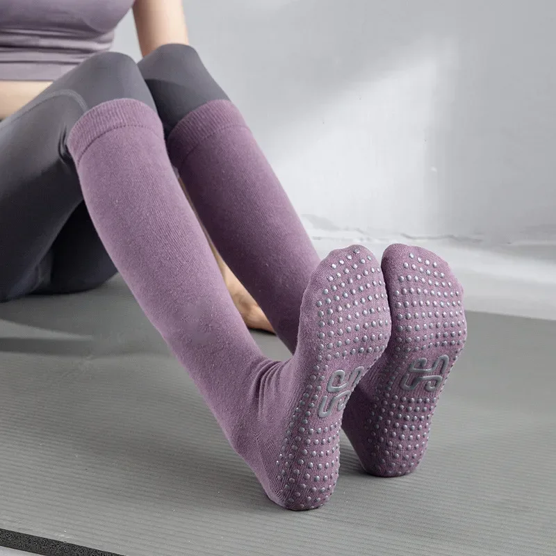 

Silicone Socks Five Professional Yoga Pilates Non-slip Toes Dance Sports Socks Women Stockings Solid Color Cotton Knee Socks Sox