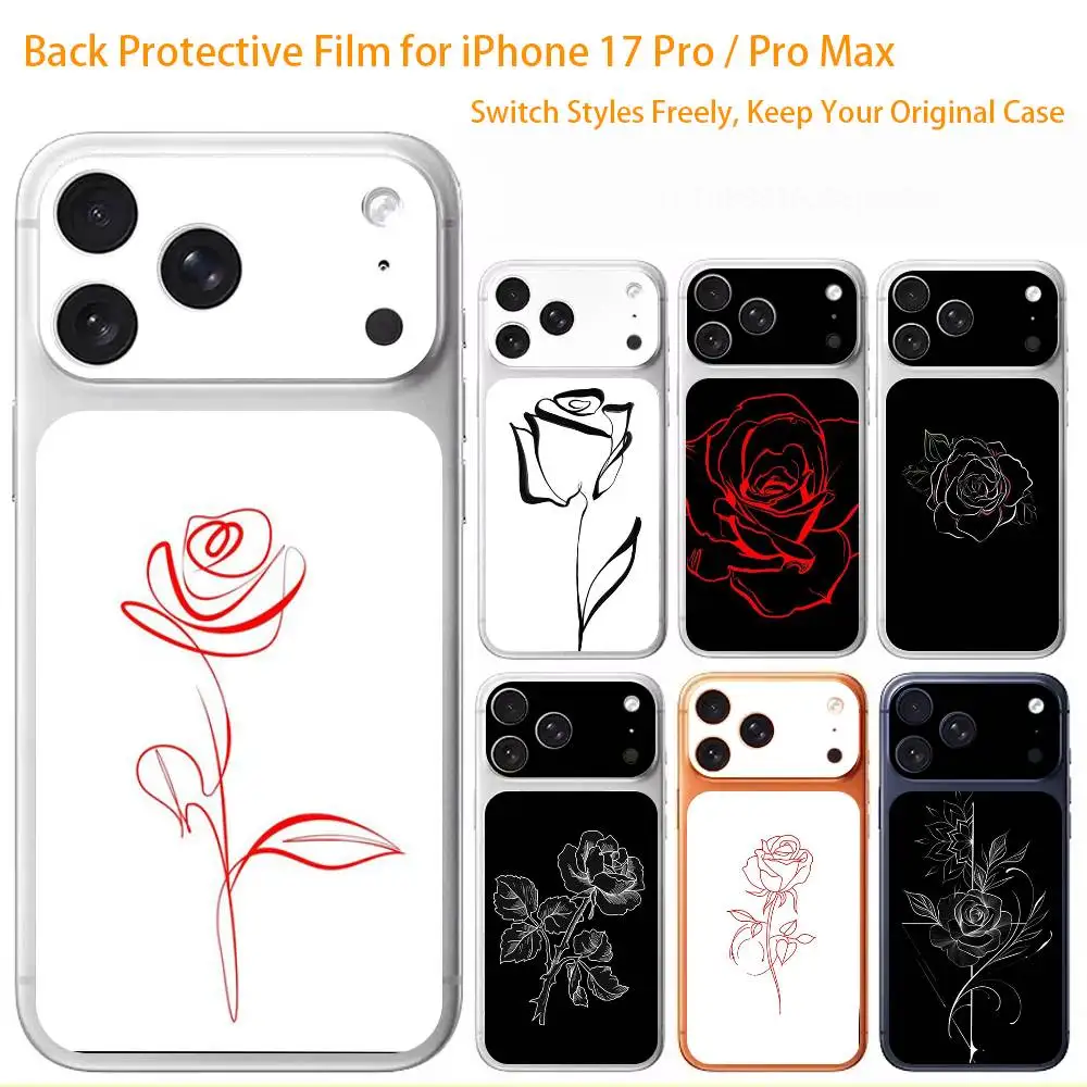 

Защитная пленка Line Rose Premium Skin Wrap для iPhone 17 Pro/Max, защитная наклейка на заднюю рамку камеры (не чехол)