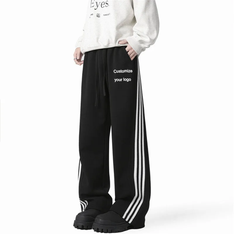 DIY customizes your logo women's sports pants casual pants versatile straight leg wide leg pants, size reference size chart